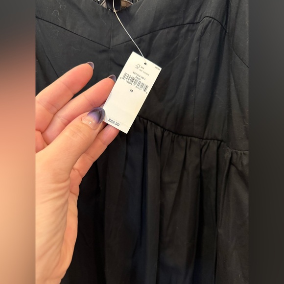Banana Republic Poplin Puff Sleeve Babydoll Mini Dress Medium - Picture 5 of 6